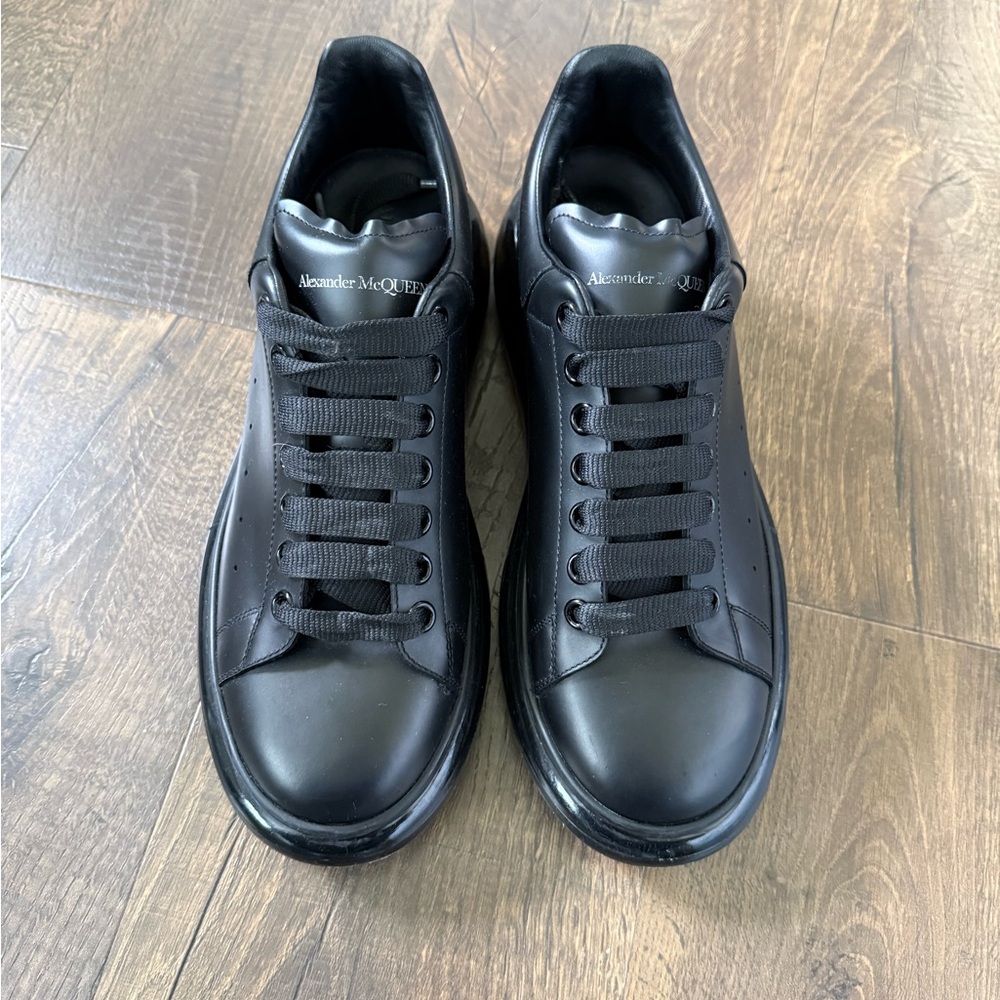 Alexander McQueen Black Leather Sneakers